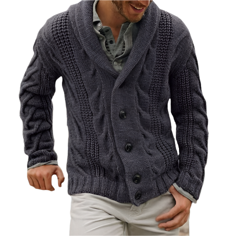 Harvey | Elegante Strickjacke mit klassischem Schalkragen für Männer