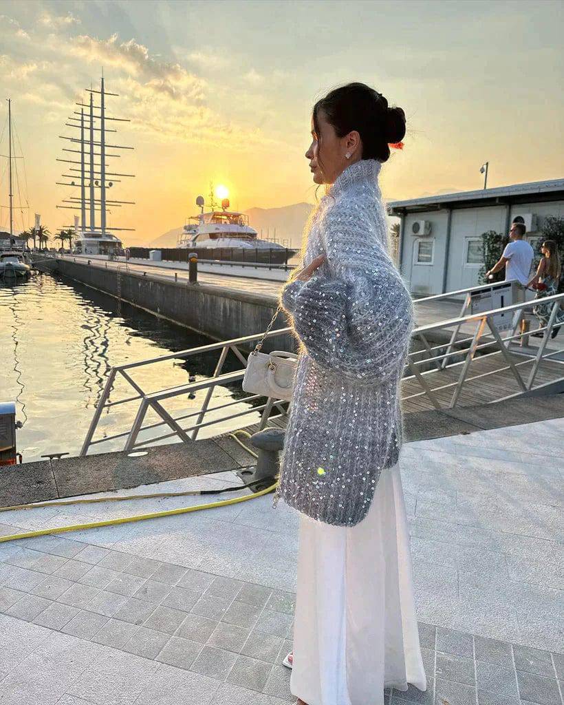 Lisa - Glam Strickjacke mit Reißverschluss