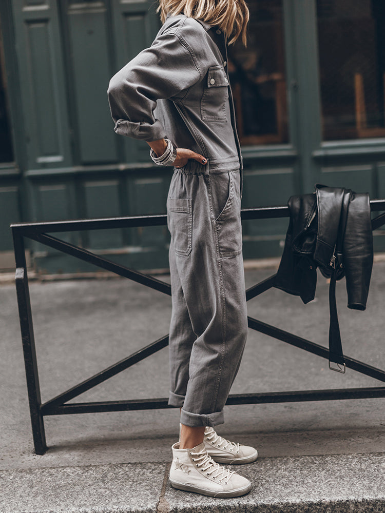 Mia - Jumpsuit mit lockerer Passform und Knopfleiste