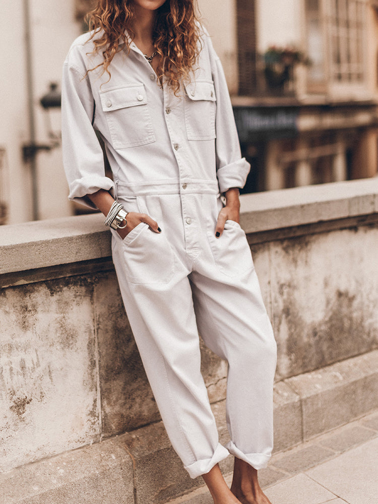 Mia - Jumpsuit mit lockerer Passform und Knopfleiste
