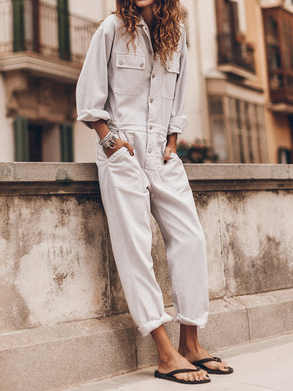 Mia - Jumpsuit mit lockerer Passform und Knopfleiste