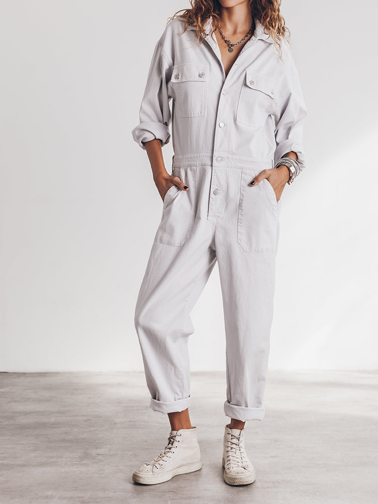 Mia - Jumpsuit mit lockerer Passform und Knopfleiste