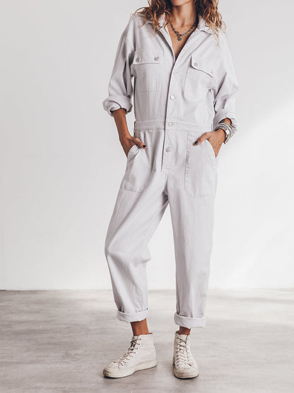 Mia - Jumpsuit mit lockerer Passform und Knopfleiste