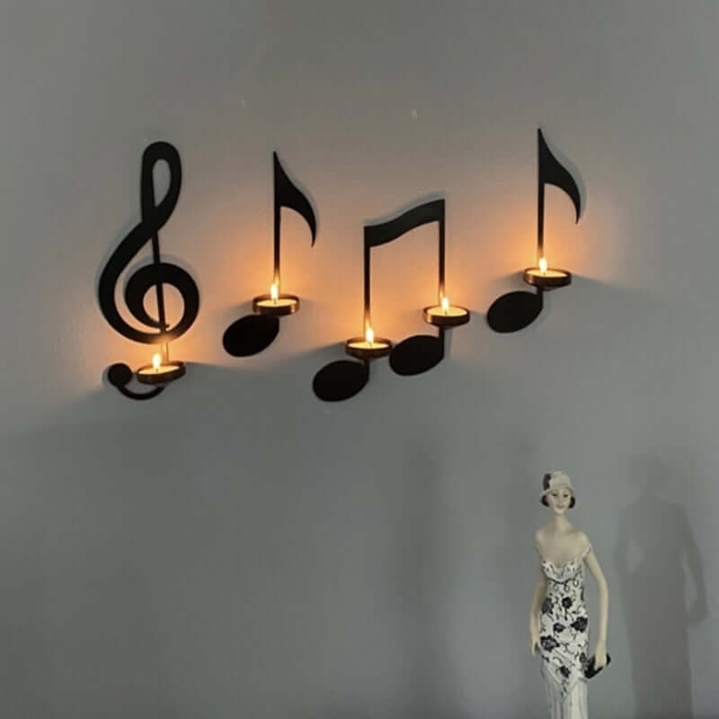 Demi™ – Schwarze Wandleuchte mit Musiknoten