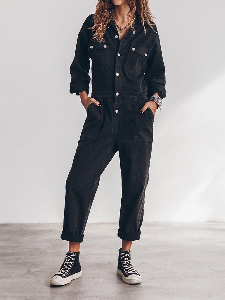 Mia - Jumpsuit mit lockerer Passform und Knopfleiste