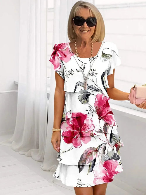 Gilla - Wasserfall-Blumenkleid mit mehreren Pflanzen