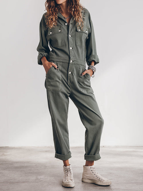 Mia - Jumpsuit mit lockerer Passform und Knopfleiste