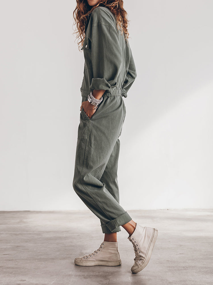 Mia - Jumpsuit mit lockerer Passform und Knopfleiste