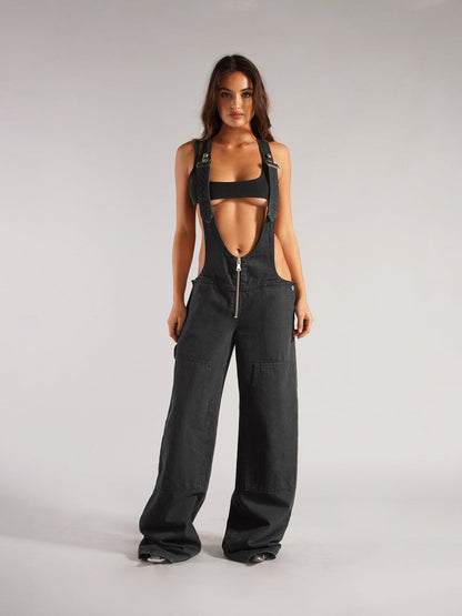 ANNA - taillierter jeans overall