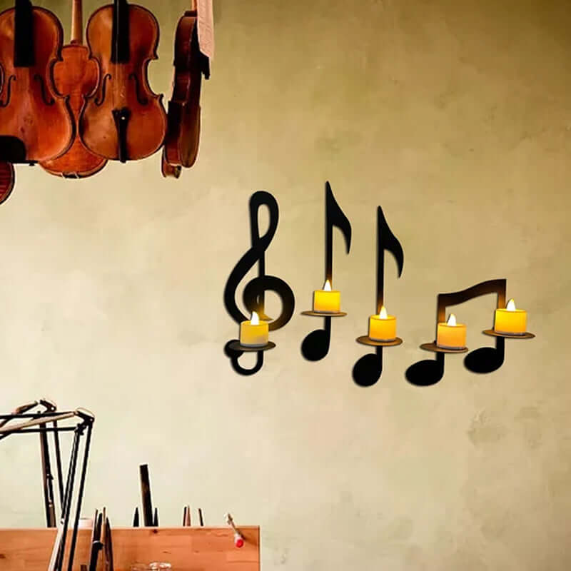 Demi™ – Schwarze Wandleuchte mit Musiknoten