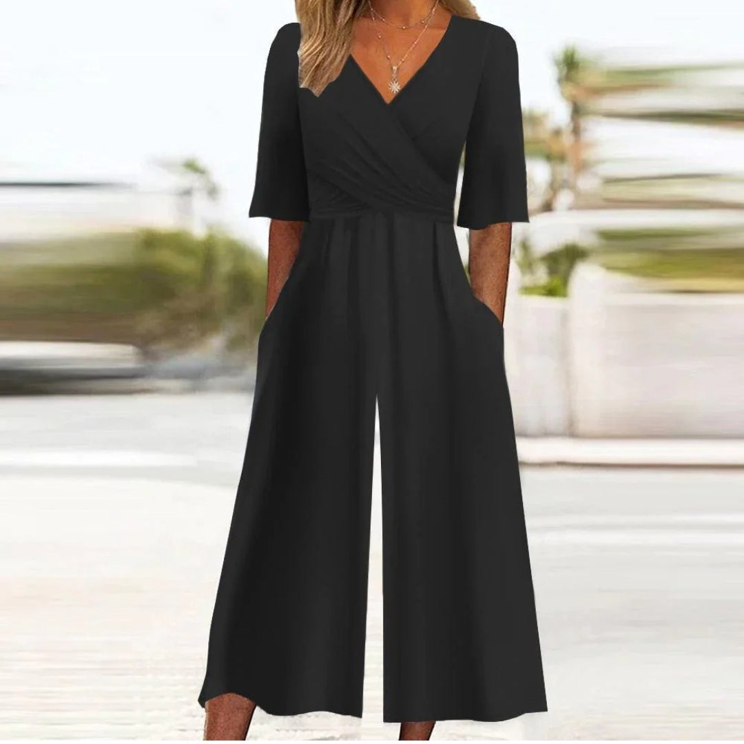 Eleanor - Elegante Weite-Rohre Jumpsuit