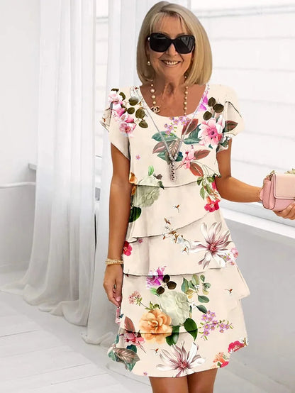 Gilla - Wasserfall-Blumenkleid mit mehreren Pflanzen