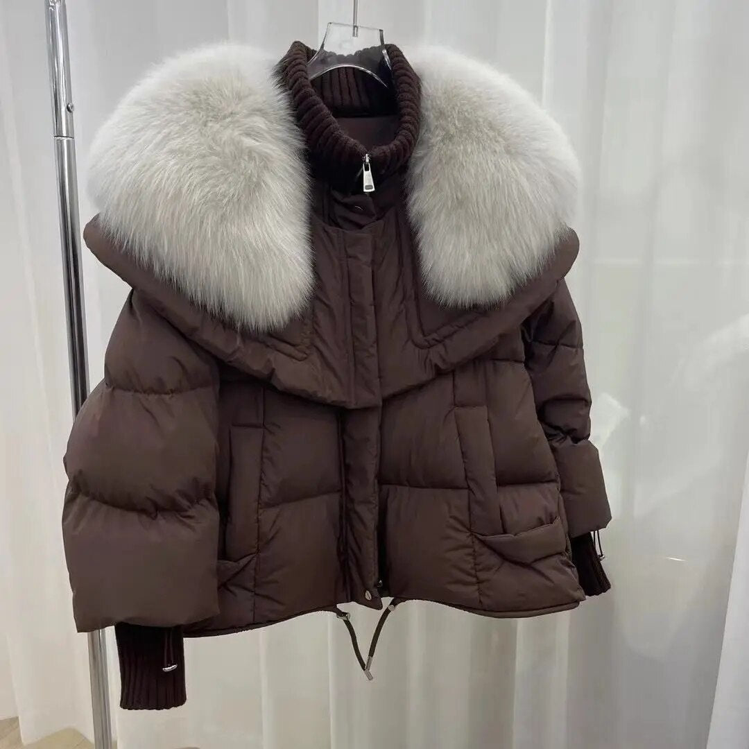 Elara™ - Stilvoller Gänsedaunenpelzmantel