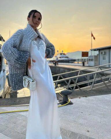 Lisa - Glam Strickjacke mit Reißverschluss