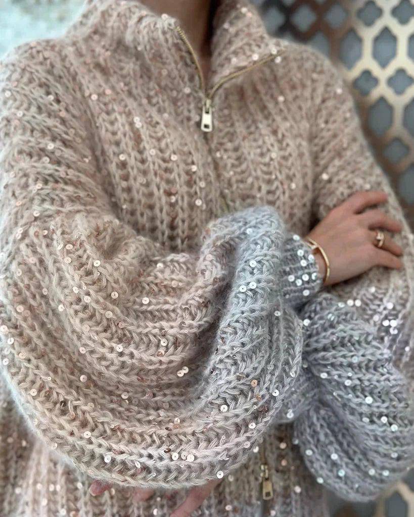 Lisa - Glam Strickjacke mit Reißverschluss